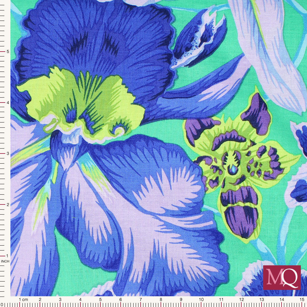 Kaffe Fassett Orchids Blue PWPJ092