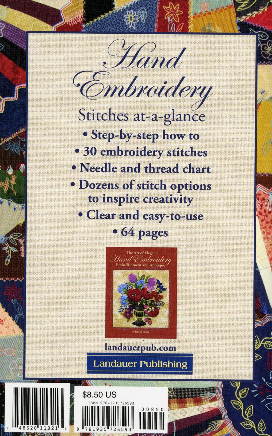 Hand Embroidery Stitches at-a-glance by Janice Vaine