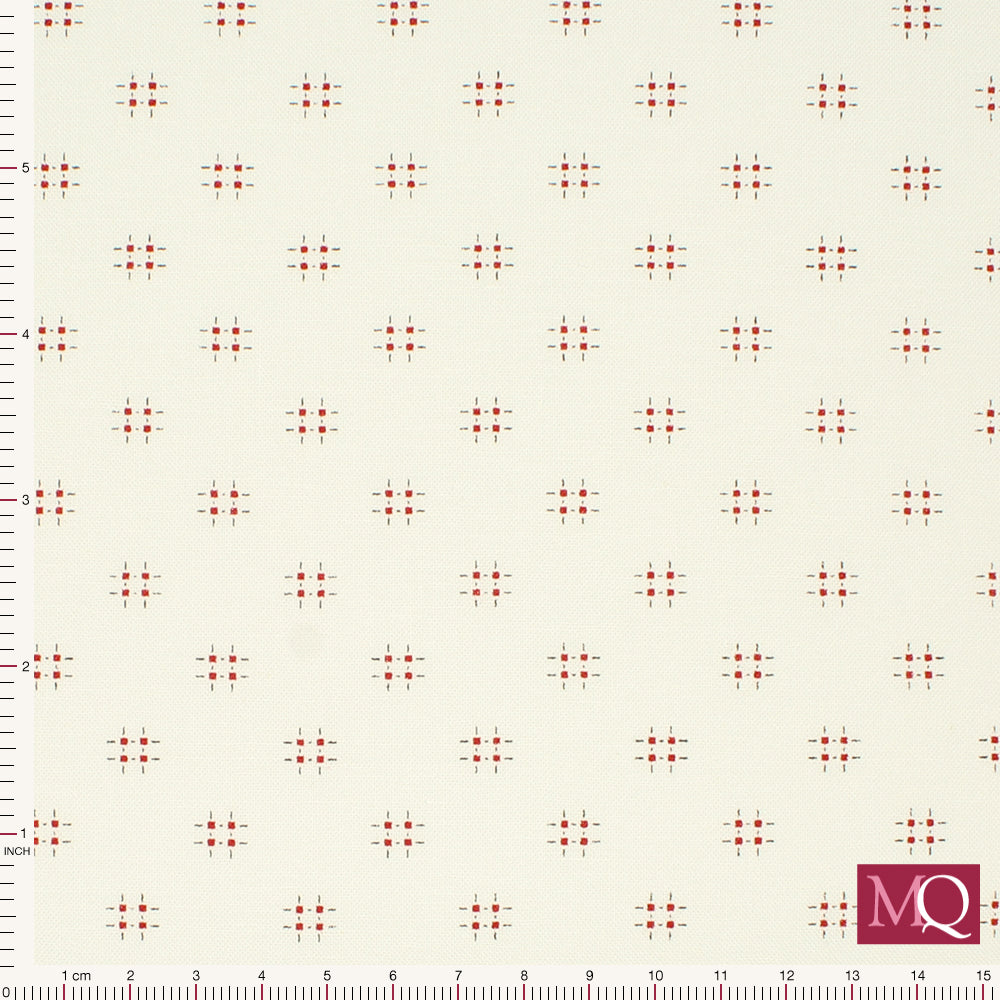 Cotton quilting fabric in offwhite with delicate hatched design mimicking a weave