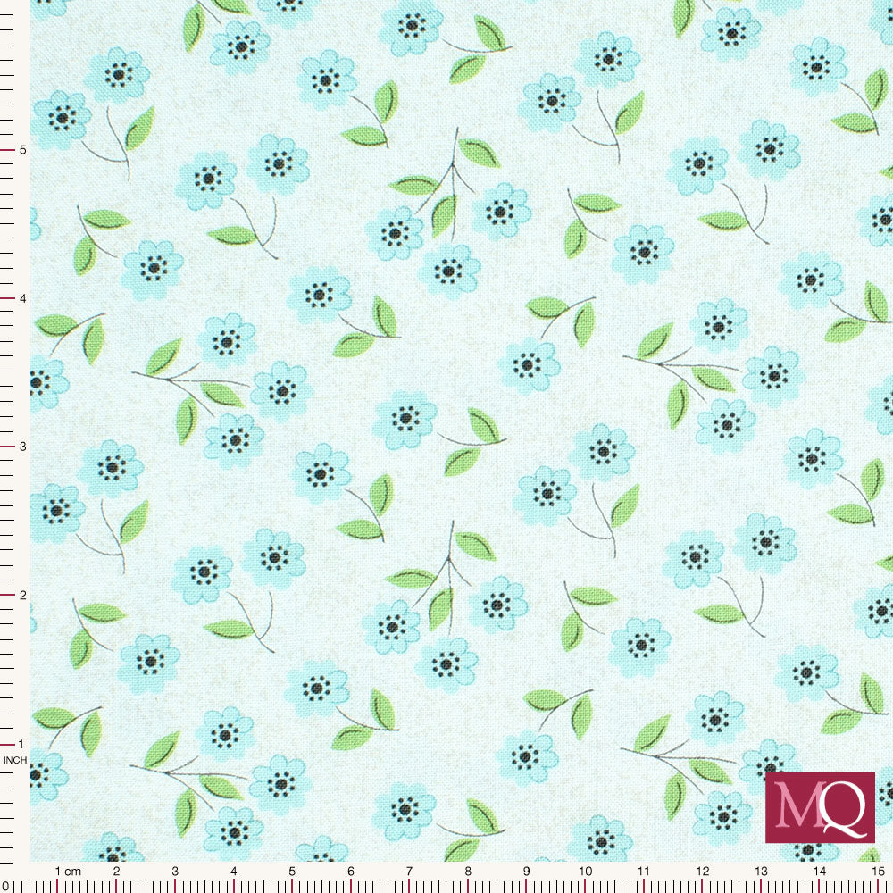 Nest Floral Classic Blossom from Moda Aqua 5062-21 - £1.40/10cm