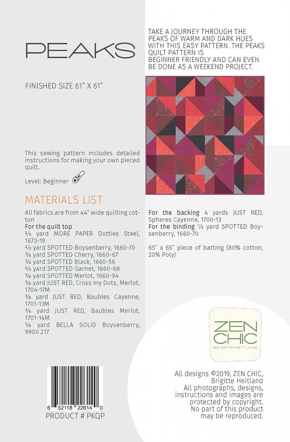 Peaks by Brigitte Heitland for Zen Chic PKQP