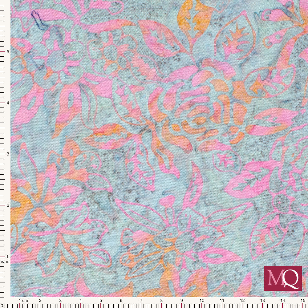 Sew Simple Batik Pink/Orange Flower SSHH301-8-H - £1.40/10cm