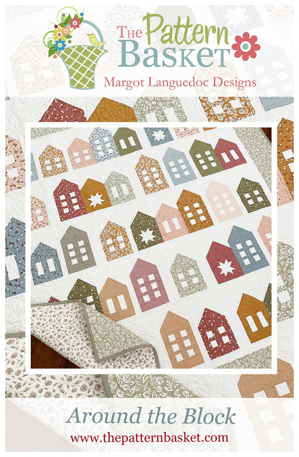 Around the Block Quilt Pattern by Margaret Languedoc Designs from The Pattern Basket