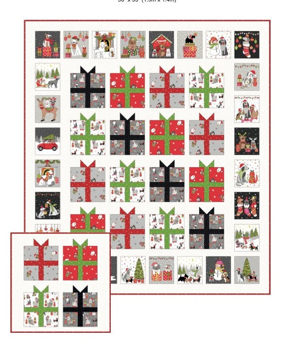 Yappy Christmas Quillow-Patchwork pattern by Lynne Goldsworthy for Makower - Free Download