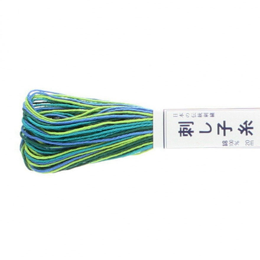 Sashiko Thread Variegated Green-77