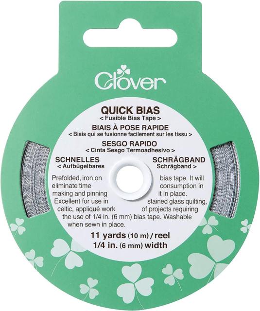 Fusible Quick Bias 1/4in x 11yds by Clover 700CV-Silver