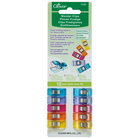 Wonder Clips Assorted Colours - 10pc 3185CV
