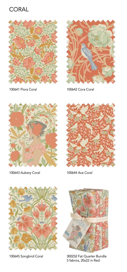 Fat Quarter Bundle - Tilda Songbird - Coral