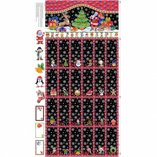 Advent Calendar Panel by Nutex - Santa with Rudolph and Tree Reduced