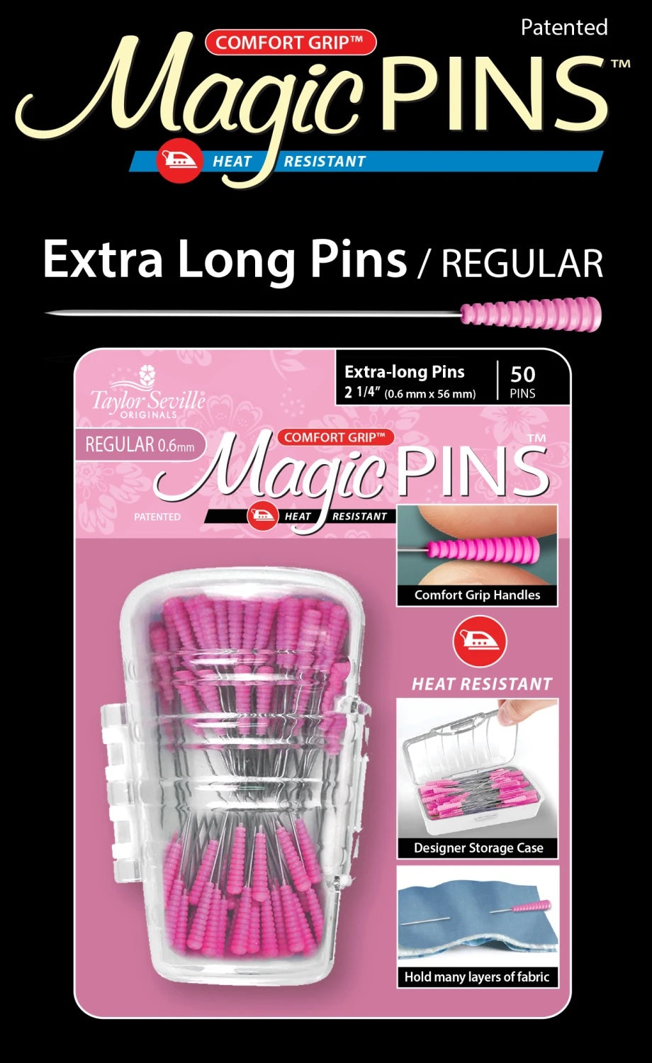 Magic Pins by Taylor Seville -Regular(0.6 x 56mm) Extra Long
