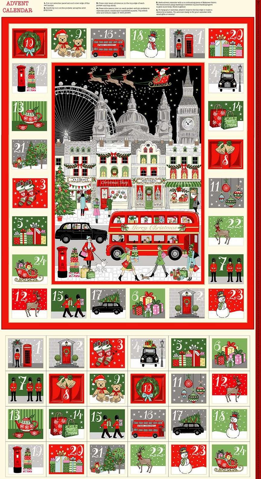 London Advent Calendar Panel by Makower