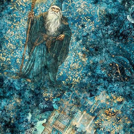 Folklore by QT Fabrics    Medieval Vignettes - Lagoon