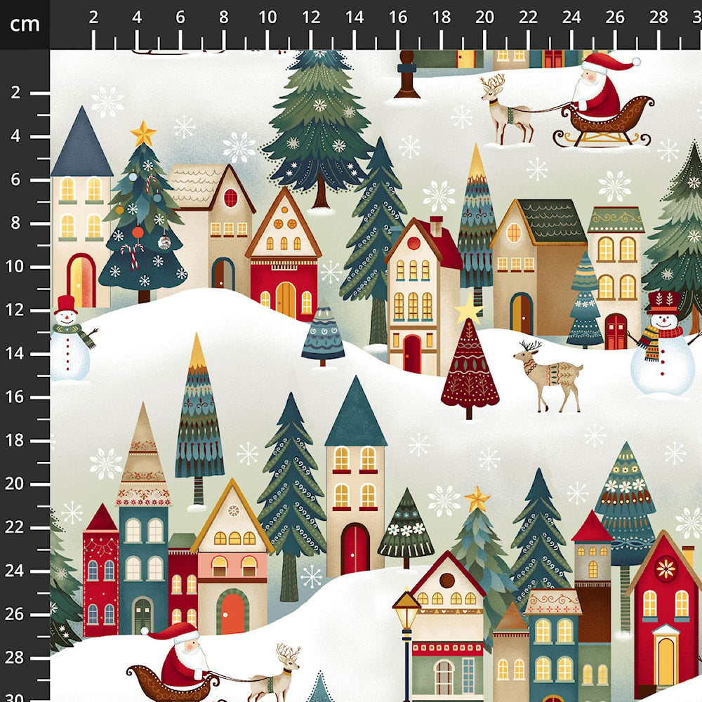 Nordic Holiday Village  by Mary Jane Carey for Henry Glass -  Scenic 3613-44 NHV