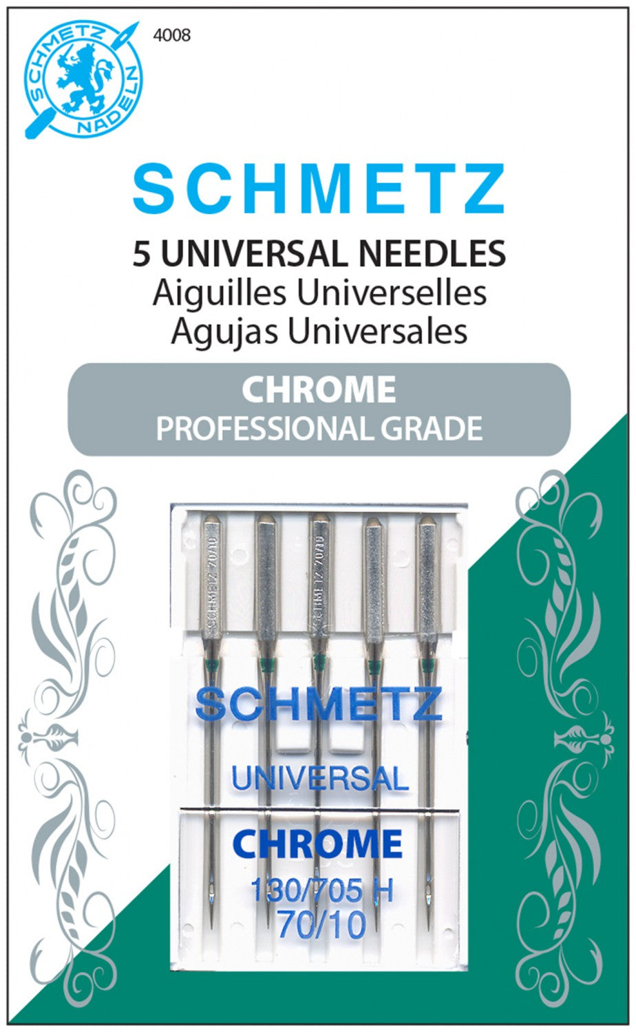 Schmetz Universal Machine Needles - Chrome 70/10 4008