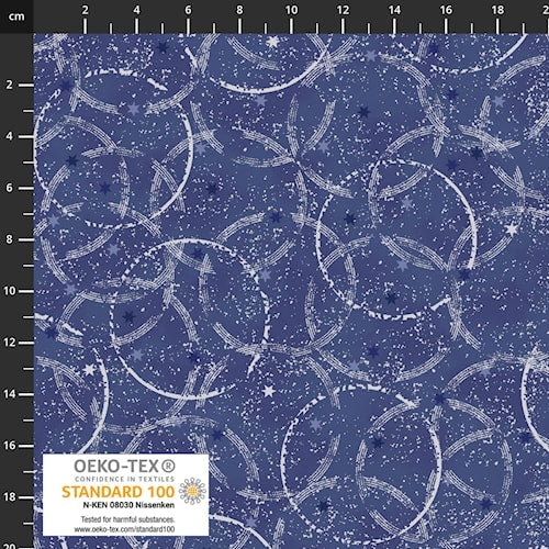 Snow Crystals Blue/Silver  by Stof - 4593-601