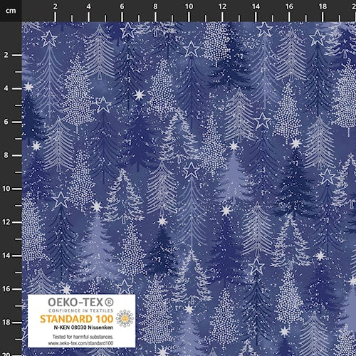 Snow Crystals Blue/Silver  by Stof - 4593-603