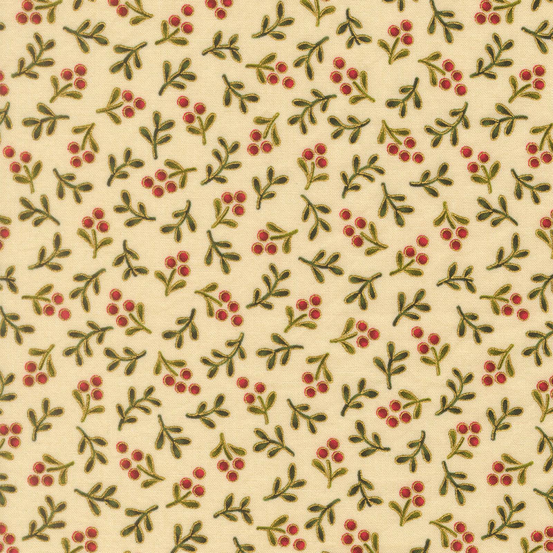 Merry Manor Metallic  by  Moda - Cream 33866 11M