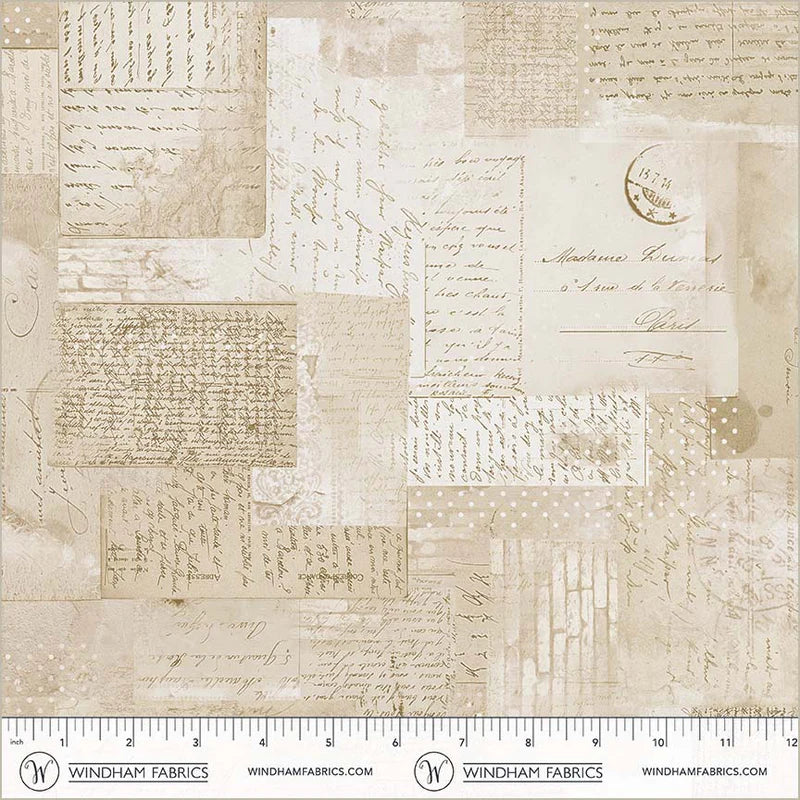 Extra Wide 108" Windham Fabric - Lush by Whistler Studios - Ephemera  Parchment  £24.00m