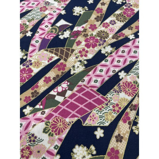 Fukui by Nutex - 63270 2 -Pink/Gold /Metallic £1.50/10cm