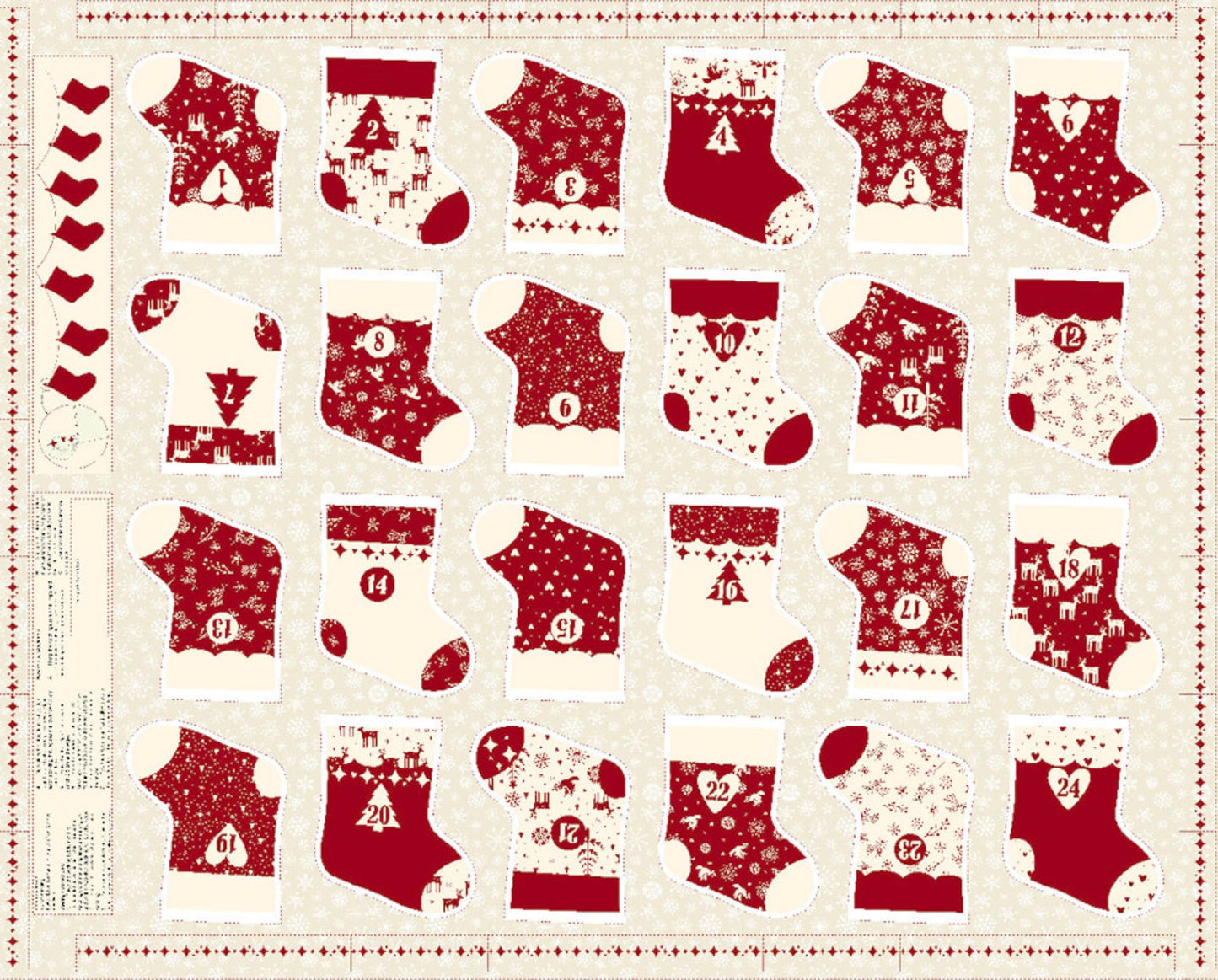Nordic Noel Advent Calendar Panel by Stof 4495-010