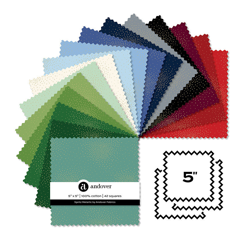 5" Charm Pack - Spritz Metallic by Andover