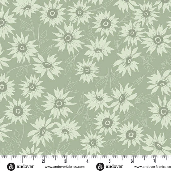 Color Me Whispered by Stephanie Organes Marguerite  Mist Sage Green Remnant