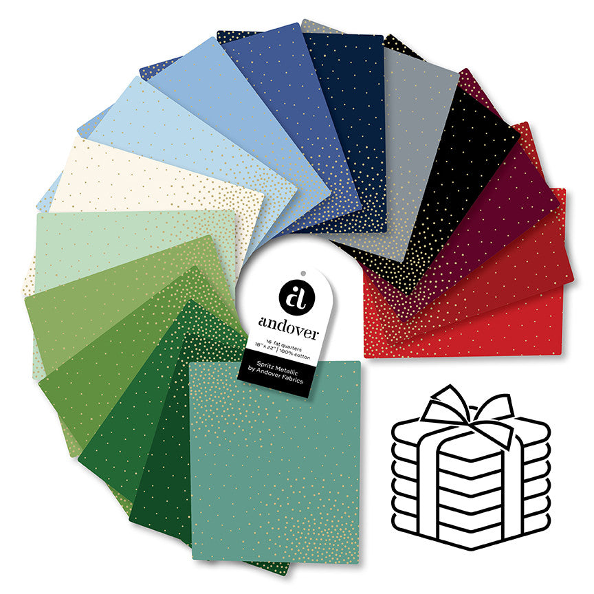 Spritz Metallic - Fat Quarter Bundle - 16 Cuts  by  Andover