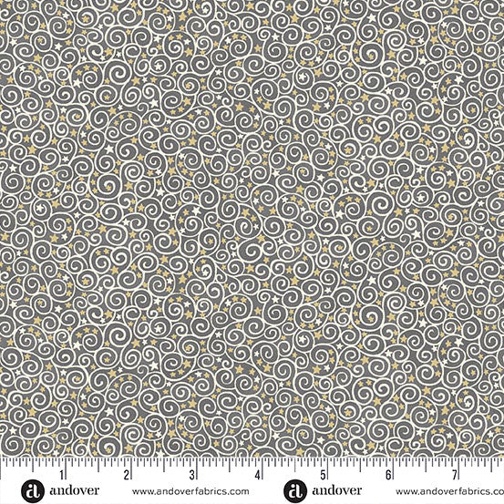 Charmed by Makower Scroll Grey 201-S