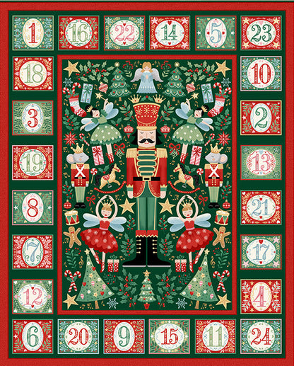 The Nutcracker by Makower Advent Calendar Green 228-G