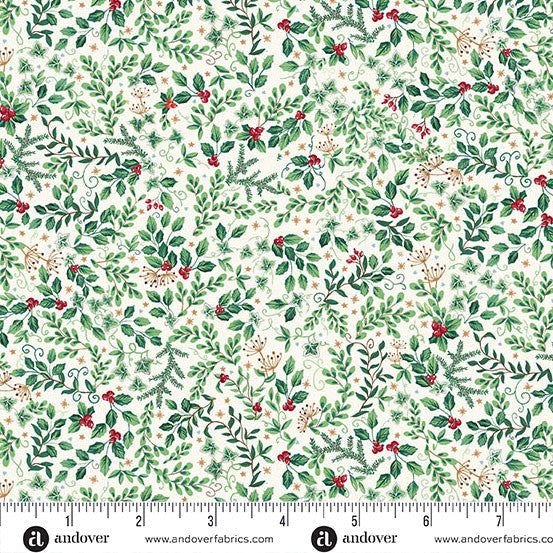 Country Christmas by Makower Evergreen Cream 234-Q