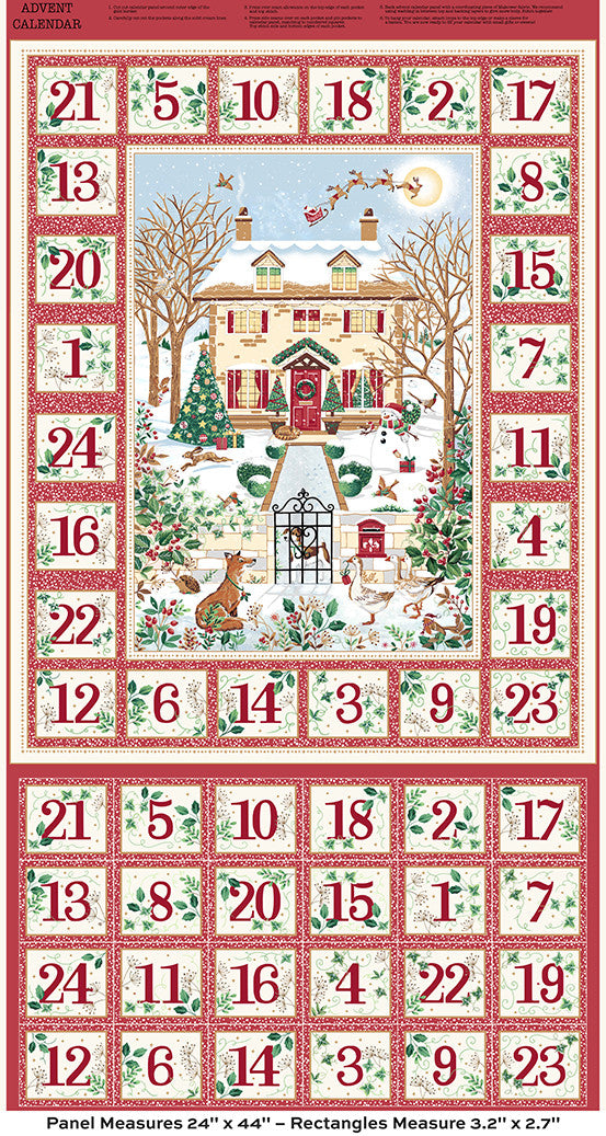 Country Christmas by Makower Advent Red 238-R