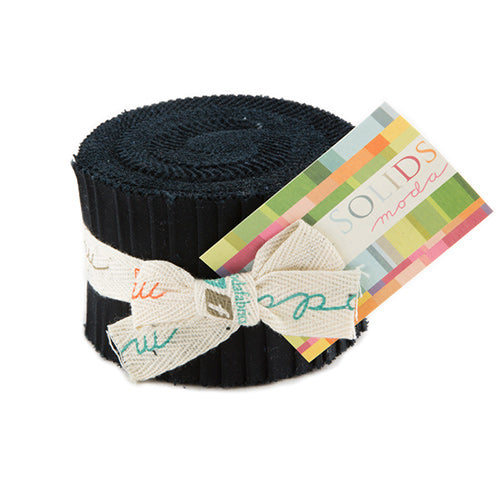 Junior Jelly Roll - Bella Solids by Moda - Black