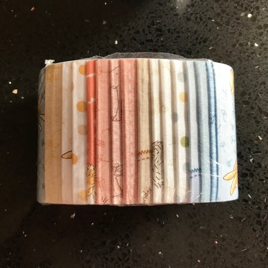 Stitching Strips  - 14 2.5" strips of Riley Blake Fabrics - Guess How Much I Love You  by Anita Jeram for Clothworks