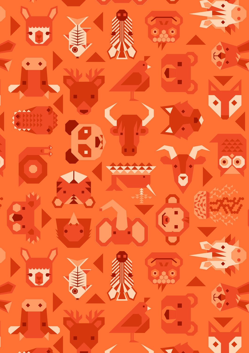 Animal Alphabet - Animals on Orange by Lewis and Irene