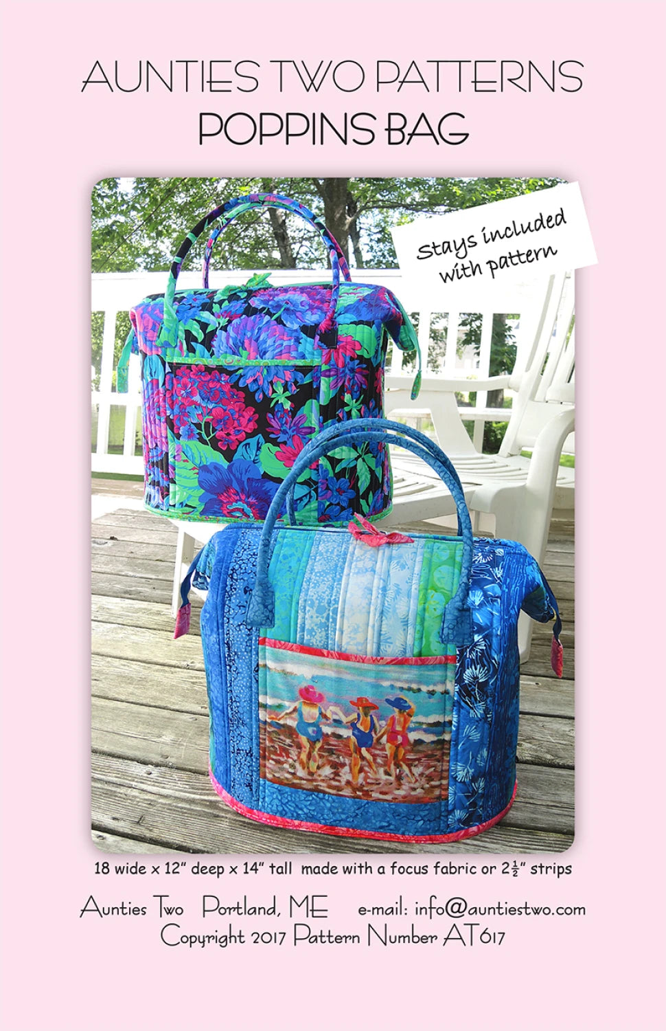 Poppins Bag  Pattern by Aunties Two Patterns