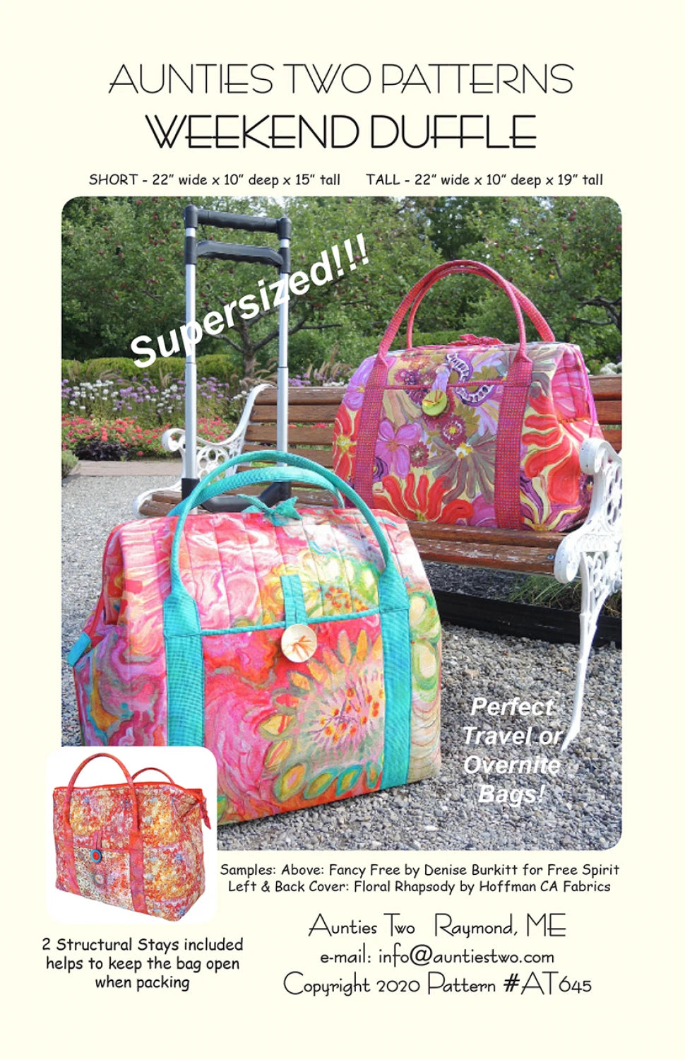 Weekend Duffle  Pattern by Aunties Two Patterns