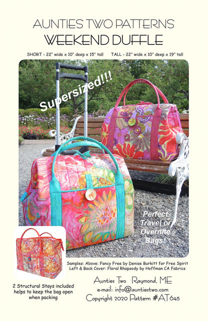 Weekend Duffle  Pattern by Aunties Two Patterns
