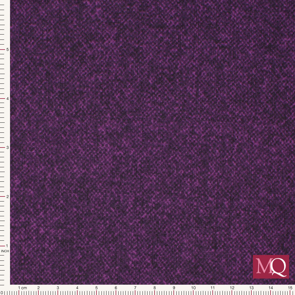 Cotton quilting fabric with flannel effect print in tonal purples