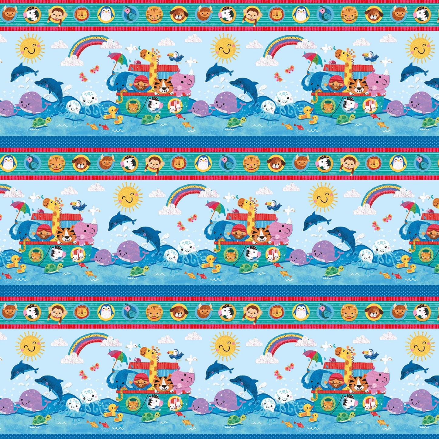 Noah and Friends Border Stripe by Lindsay Sagar for Blank Quilting