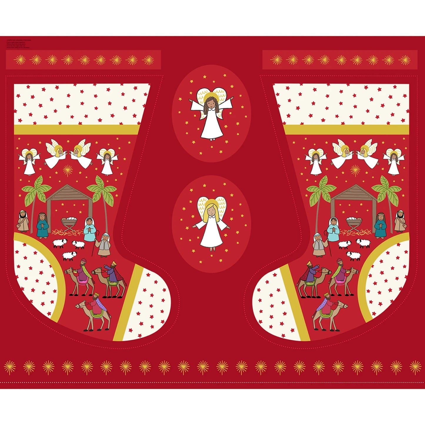 Away in a Manger - Christmas Stocking Panel from Lewis Irene