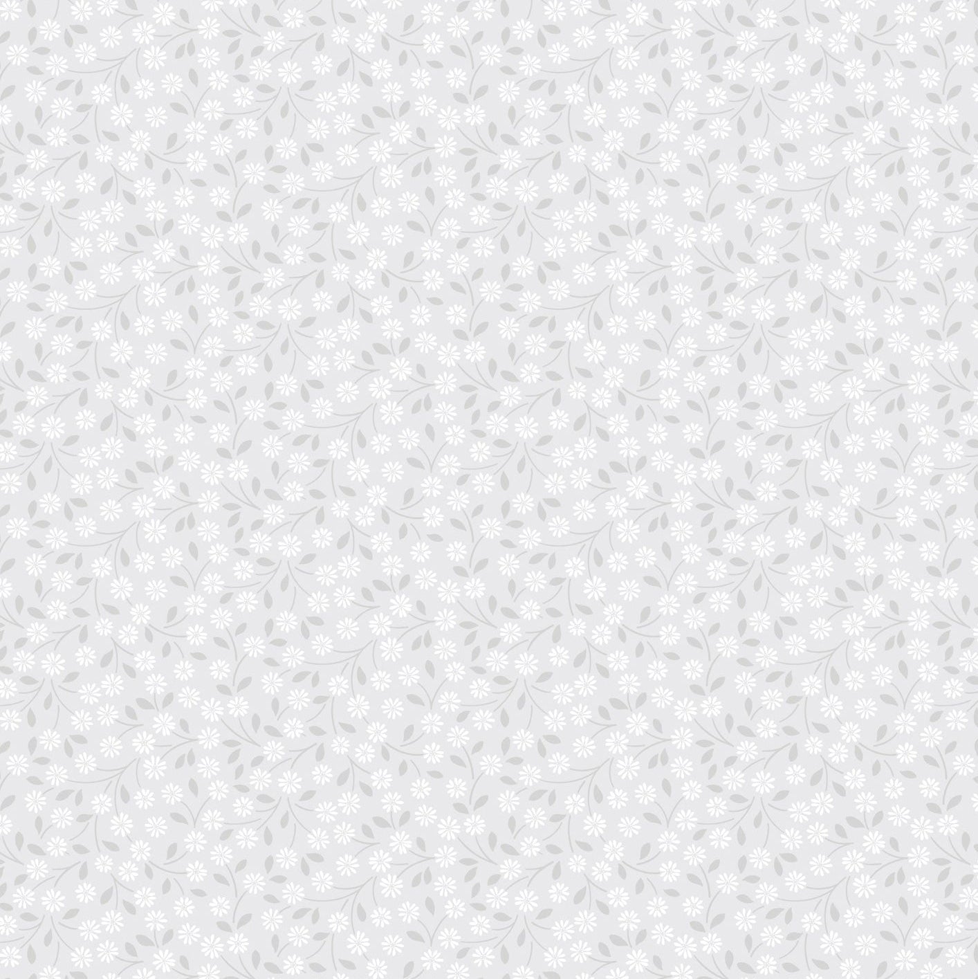Forever Blooms by Cassandra Connolly for Lewis and Irene  - Interlaced Blooms Bright Grey CC65.1