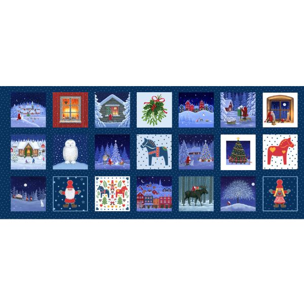 Tomtens Folklore Christmas 5" squares from Lewis and Irene - Panel