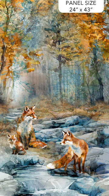 Fox Den  Panel by Northcott  - DP28330-44- £15.00/panel