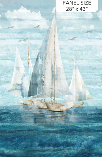 Smooth Sailing Panel by Deborah Edwards for Northcott  - DP28915-46- £14.00/panel