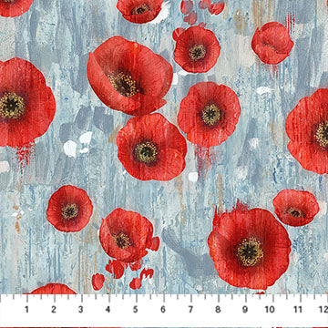 Poppy Meadow by Northcott Poppy Blue Multi DP29087-42