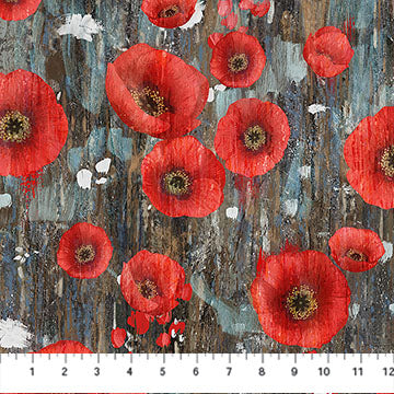 Poppy Meadow by Northcott Poppy Charcoal Multi DP29087-97