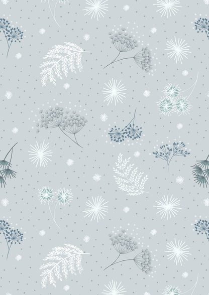 The Secret Winter Garden Flannel from Lewis and Irene - Frosted Garden on Light Grey