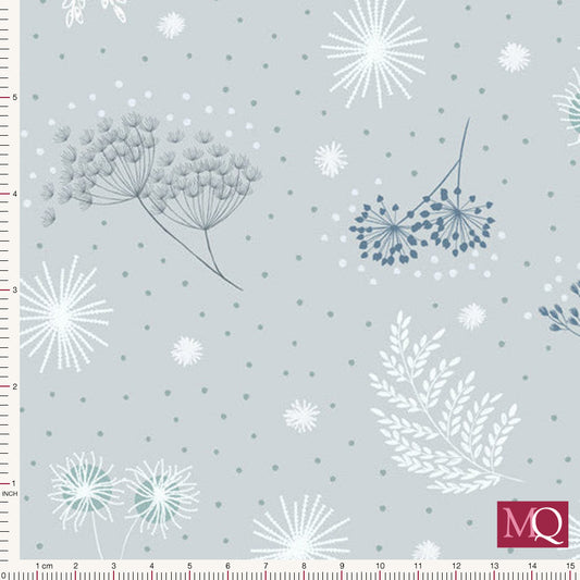 The Secret Winter Garden Flannel from Lewis and Irene - Frosted Garden on Light Grey