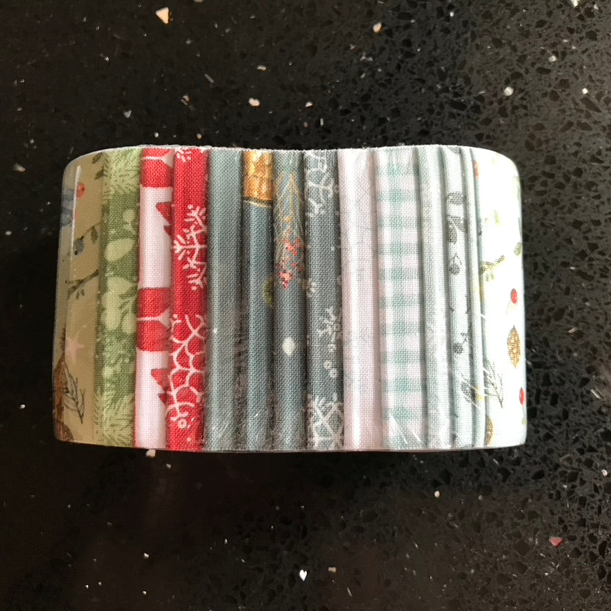 Stitching Strips  - 15 2.5" strips of Riley Blake Fabrics - Magical Winterland (no9)