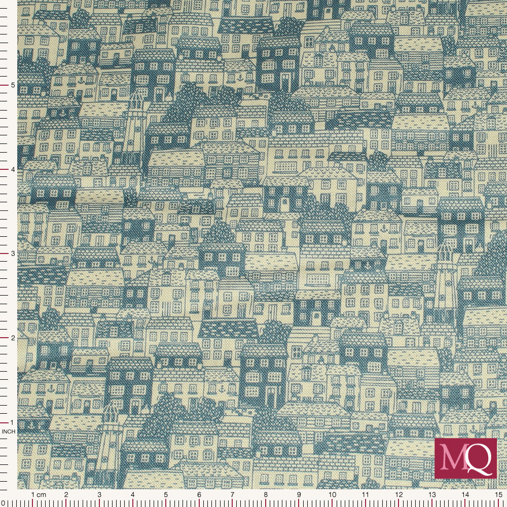 Driftwood  by Makower -Cottages Blue